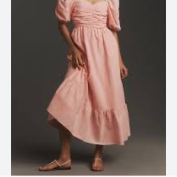 English Factory Pink Maxi Sundress with Bow and Puff Sleeve - Picture 7 of 12